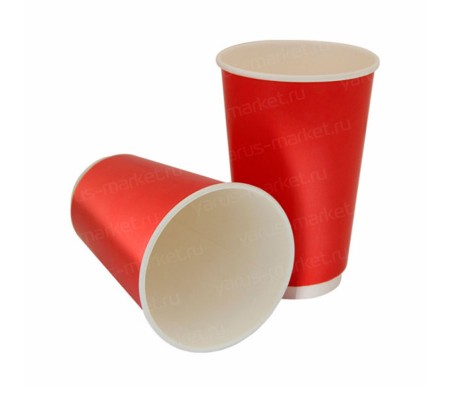 Двухслойные бумажные стаканы "Красный и черный лак" для напитков