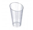 Прозрачный фуршетный стакан конической формы для сервировки холодной закуски