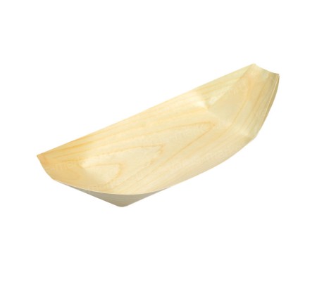 Фуршетная деревянная лодочка для холодных и горячих блюд 