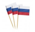 Бамбуковая пика "Флаг России" для украшения банкетной и фуршетной сервировки 