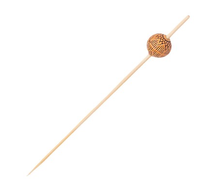 Бамбуковая шпажка бусина с узором для канапе и шашлыков