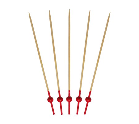 Бамбуковая шпажка с красной бусиной для фуршетов, банкетов и барного меню 