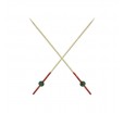 Бамбуковая шпажка для канапе с зеленой бусиной и красным наконечником