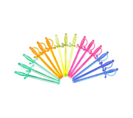 Пластиковые шпажки мечи разных цветов для канапе
