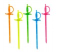 Пластиковые шпажки мечи разных цветов для канапе
