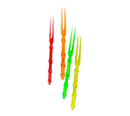 Пластиковые шпажки вилочки разных цветов для создания канапе