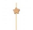Бамбуковая шпажка для канапе Звезда с золотой и серебряной бусиной