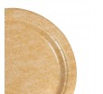 Круглая плоская крафт-тарелка с ламинацией для холодных и горячих блюд