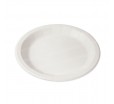 Круглая мелованная тарелка с бортиком из белой бумаги для подачи готовых блюд