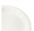 Круглая мелованная тарелка с бортиком из белой бумаги для подачи готовых блюд