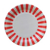 Круглая плоская тарелка с полосой