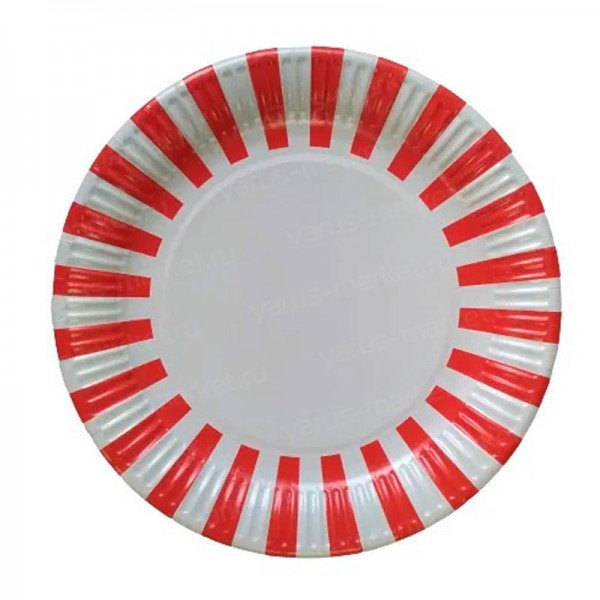 Круглая плоская тарелка с полосой