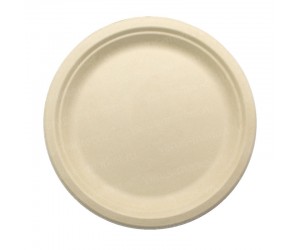 Плоская круглая тарелка крафт 260 мм