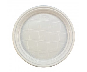 Плоская тарелка из полистирола с бортиком и клетчатым дном