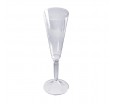 Высокий пластиковый бокал флейта на ножке для шампанского и игристых вин