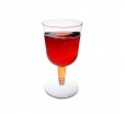 Прозрачный пластиковый бокал для вина на съёмной ножке 