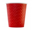 Двухслойный бумажный стакан рифленый для холодных и горячих напитков