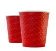 Двухслойный бумажный стакан рифленый для холодных и горячих напитков