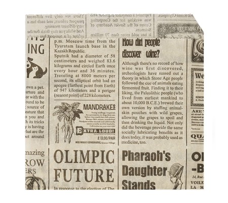 Бумажный уголок с газетным принтом из жиростойкой бумаги