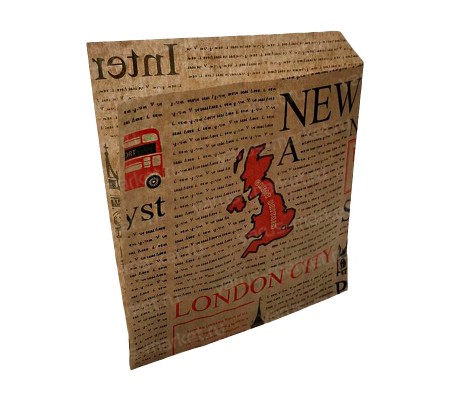 Бумажный уголок с газетным принтом Лондон для упаковки выпечки 
