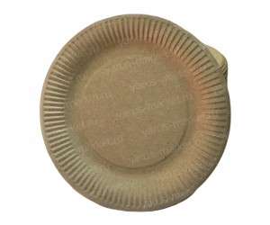 Мелованная тарелка крафт с рифленым краем