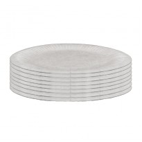 Мелованная бумажная тарелка с рифленым краем 