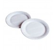 Бумажная ламинированная тарелка круглая с рифленым краем для холодного и горячего