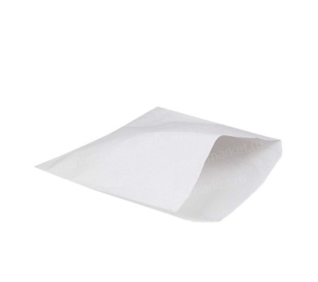 Жировлагостойкий белый пакет из пергамента с донной складкой для картофеля фри, нагетсов и других закусок