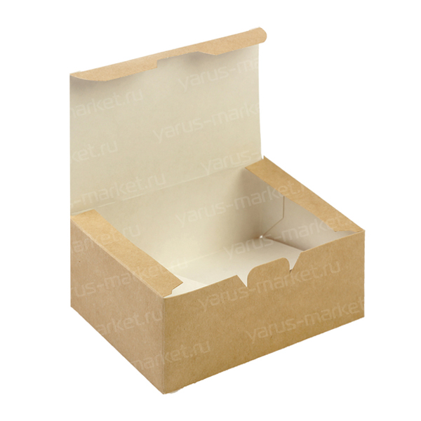 Крафт-коробка с крышкой для наггетсов