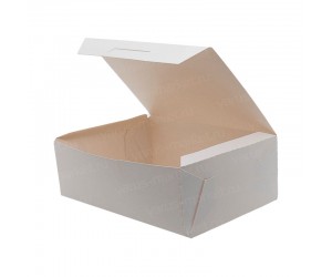 Белая прямоугольная крафт-коробка с крышкой