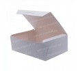 Белая прямоугольная крафт-коробка совмещенной крышкой для упаковки нагетсов и других закусок