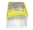 Желтый однослойный бумажный пакет с V дном для попкорна с принтом 