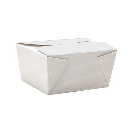 Складной бумажный белый контейнер фолд бокс с внутренней ламинацией