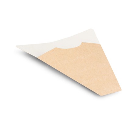 Конусный крафт конверт с закрытым дном для закусок или снеков