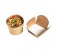 Круглая крафт коробка ВОК с отрывной линией для блюд восточной кухни