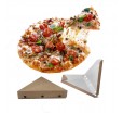 Треугольная коробка для куска пиццы оптом из темной крафт бумаги 