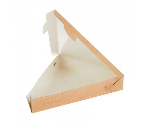 Треугольная коробка для пиццы из крафт картона