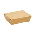 Ланчбокс из крафт-бумаги с крышкой и замком для упаковки готовых обедов и закусок