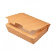 Ланчбокс из крафт-бумаги с крышкой и замком для упаковки готовых обедов и закусок