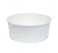 Круглый бумажный салатник белого цвета с двухсторонней ламинацией