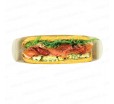Удлиненный бумажный пищевой лоток для упаковки багета, сэндвича или хот-дога с собой