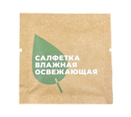 Влажная гигиеническая салфетка «Белый чай» в индивидуальной крафт упаковке