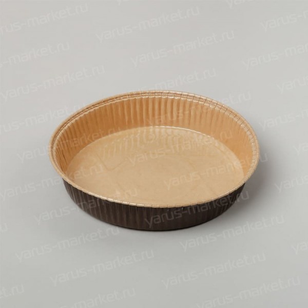 Круглая бумажная форма для выпечки коричневая с бурым