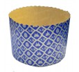 Синяя бумажная форма для выпечки кулича с пасхальным принтом