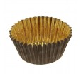 Круглая бумажная тарталетка коричневая с золотом для маффинов, капкейков или кексов