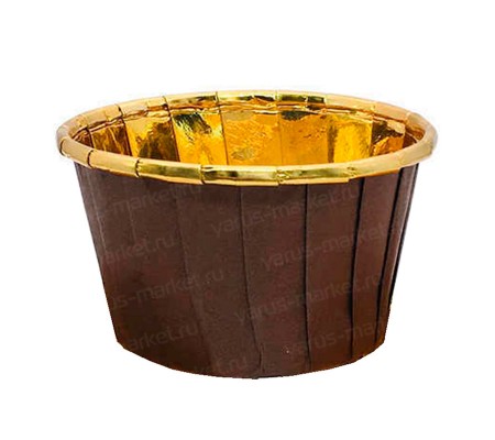 Ламинированная золотая капсула для капкейков, маффинов или кексов