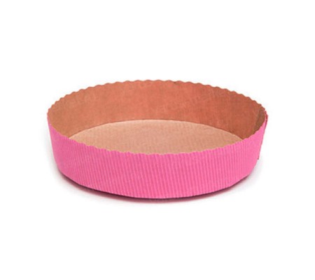 Бумажная круглая форма для выпечки розовая из гофрированной бумаги