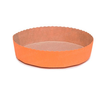 Бумажная круглая форма для выпечки оранжевая из гофрированной бумаги 