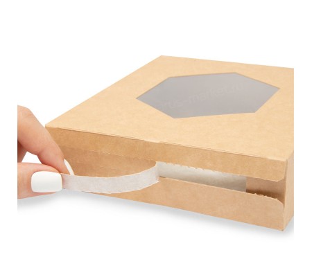 Квадратная коробка с крышкой и отрывной лентой для кондитерских изделий