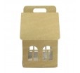 Коробка-домик из крафт картона с ручкой для упаковки товаров 